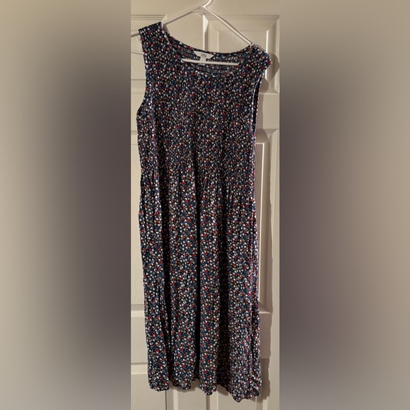 Croft & Barrow SZ L Navy Floral Midi Dress - Picture 1 of 3